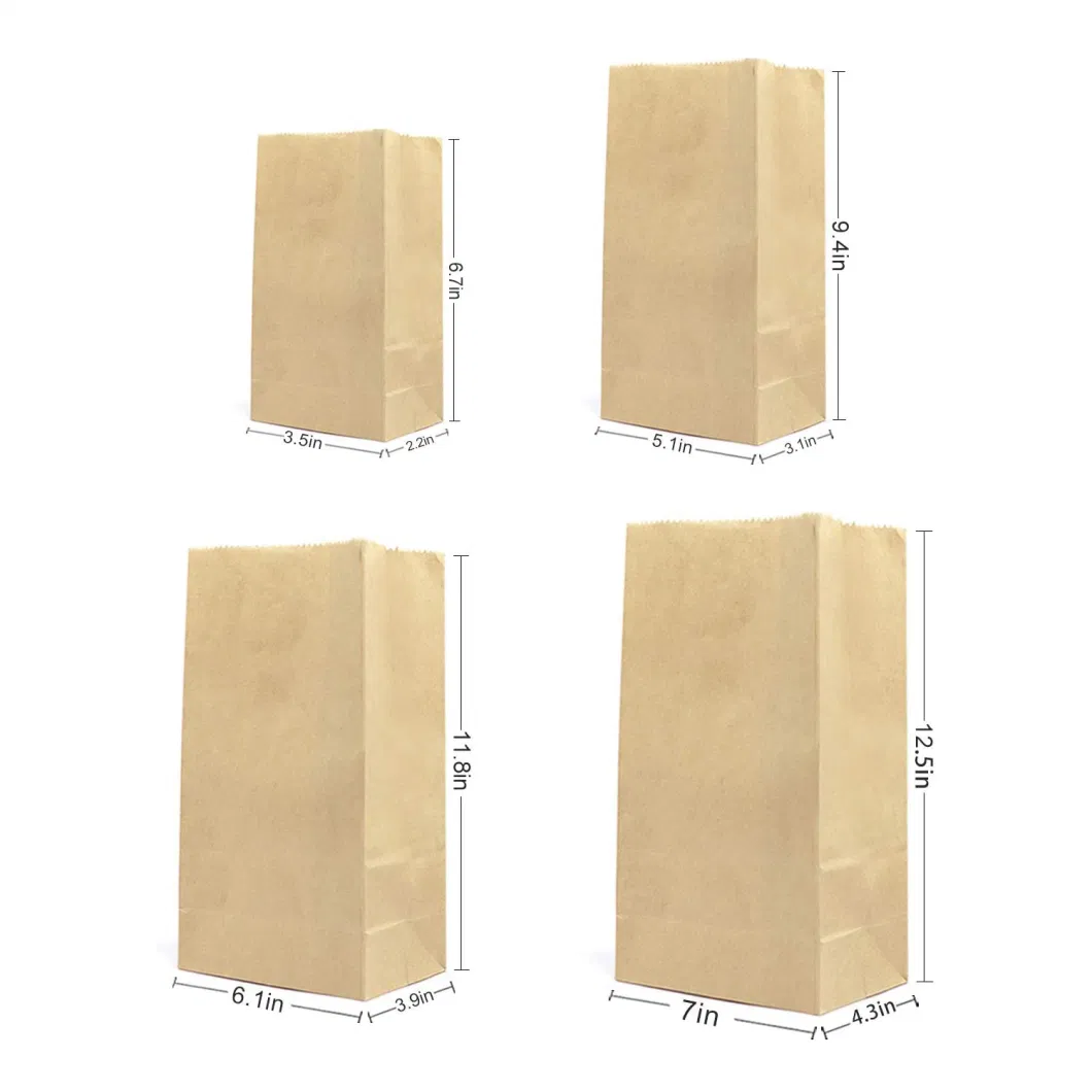 High Quality Kraft Paper 6lb Paper Lunch Bag Bakery Bread Sandwich Bag